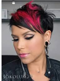 Short Hair Funky Pink And Black Korte Frisyrer Harfrisyrer Frisyrer