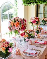 Beautiful Colourful Flamingo Tablescape Coral Baby Shower Decorations Baby Shower Flowers Tropical Baby Shower