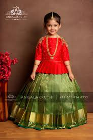 Birthday Dress For 1 Year Old Boy In Indian Kids Pattu Pavada Designs By Angalakruthi Bangalore India Kids Blouse Designs Kids Dress Patterns Kids Designer Dresses