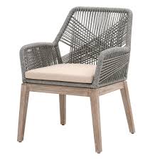Loom Rope Arm Chair Set Of 2 Platinum Rope Furniture Upholstered Dining Chairs Dining Chairs