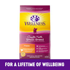 Small breed puppies (those who will mature at under 20 lbs) metabolize food very quickly. Wellness Complete Health Natural Dry Small Breed Puppy Food Turkey Salmon Oatmeal 4 Pound Bag Walmart Com Walmart Com