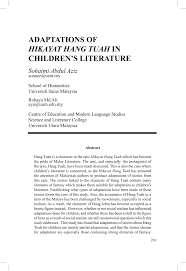 About us we believe everything in the internet must be. Pdf Adaptations Of Hikayat Hang Tuah In Children S Literature