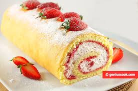 Beat the eggs and sugar together for 5 mins with an electric hand whisk until thick and pale. Strawberry Swiss Roll Recipe Baked Goods Genius Cook Healthy Nutrition Tasty Food Simple Recipes