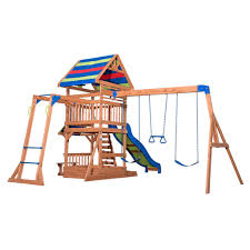 Backyard adventures makes cedar play sets that are modular and can be customized to literally hundreds of combinations, making just the right playset for every backyard. Wooden Swing Sets Playhouses Playsets Backyard Discovery