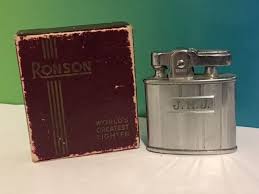 Vintage Ronson Lighter Original Box 6091 Chromium Standard Newark Usa Silver Jnj Ronson Lighter Lighter Vintage