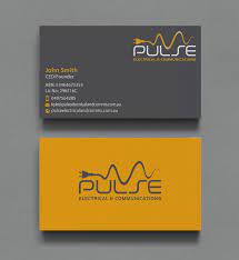 Choose one of our premium business cards templates and use our online premium business cards printing services. Professional Modern Electrician Business Card Design For Pulse Electrical And Communications By Chandrayaan Creative Design 11248129