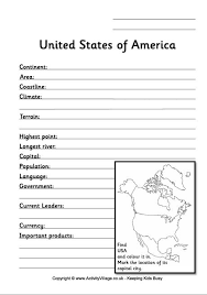 Usa Fact Worksheet Usa Facts Kindergarten Worksheets Homeschool Worksheets