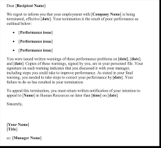 Your health care benefits will remain in effect for 60 days. Sample Employee Termination Letters Poor Performance