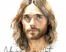 Jesus Watercolor Art, Digital Download