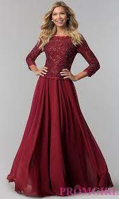 Shop discounted 3/4 sleeve wedding dresses wedding dresses. Lace Bodice Long Chiffon Prom Dress With 3 4 Sleeves Prom Dresses With Sleeves Designer Formal Dresses Prom Dresses