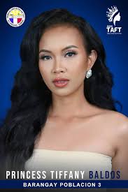 Meet the Official Candidates for the Search of the next Miss Taft! TRISHA  ALEGRE Barangay Bati-awan FLOREVIL BALITON Barangay Binaloan RHEA JANE  DOCIL Barangay Nato RINOA LUCKHEART TOLENTINO Barangay Mantang KIMBERLY  BALIOS