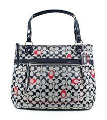 Black And White Coach Purse Coach Bag Black And White With Red Signature C Glamour Tote Handbag 21184 Black White Red By Bagsdy Tote Handbags Handbag Black Purses