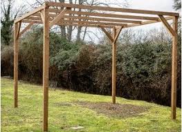 Pergola En Bois Traite Haute Temperature A Couvrir En 2020 Pergola Tonnelle Pergola Pergola Bois