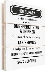 Bol Com Origineel Cadeau Voor Vader Hotel Papa Cadeau Papa Met Tekst Vurenhout Met Planken