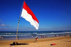 Waving Flag A Red And White Flag Flutters Alone On The Beach Of Kuta Bali Indonesia Bendera Sejarah