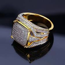 iced out hip hop ring iced gangster rings for men mens gold rings signet ring men