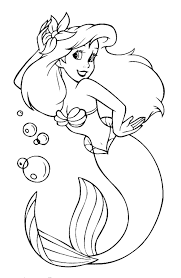 Mermaids Fix Her Hair Ribbon Disney Coloring Pages Mermaid Coloring Pages Mermaid Coloring