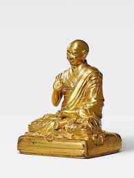 a gilt copper alloy figure of the first panchen lama lobzang chokyi gyeltsen qing dynasty 17th 18th century southeast asian arts 18th century qing dynasty