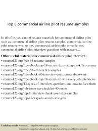 commercial airline pilot resume samples