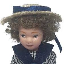 Dolls House Victorian Lady in Rust Outfit Porcelain 1:12 People