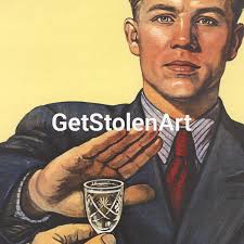 HET, Soviet Anti Alcohol Print, USSR Propaganda Poster, Kitchen Wall Art,  Living Room Decor.