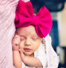 HOT PINK • Stand-up Headwraps, Permanently Sewn & Pull-proof, Big Bow  Headbands, Newborn Bows, Soft and Stretchy, Baby Headwraps