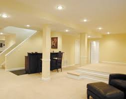 Bright Recessed Lighting In Finished Basement Basement Decor Finishing Basement Basement Design
