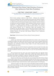 Pdf rangkuman contoh soal pembahasan statistika wawan. Pdf Penyajian Data Dalam Tabel Distribusi Frekuensi Dan Aplikasinya Pada Ilmu Pendidikan