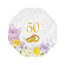 Per chi ci arriva i 50 di matrimonio sono veramnte un traguardo incredibile, che merita degli auguri speciali. Piatti Piccoli 50 Anniversario Di Matrimonio In Carta Cf 10 Pezzi Feste E Party Ebay