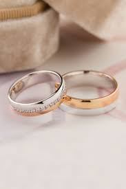 Two Tone Wedding Rings Made Of 14k Gold Wedding Bands Wedding Rings Set Match Wedding Rings Sets His And Hers His And Her Wedding Rings Couple Wedding Rings