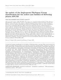 Pdf Angiosperm Phylogeny Group Iii Apg Iii An Update Of