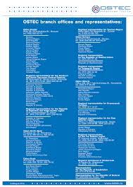 OSTEC branch offices and representatives: