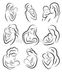 Download Set Silhouette Sketch Mother And Child Mother Holding A Baby Breastfeeding Symbol Logo Hand Baby Drawing Mother And Child Drawing Baby Silhouette