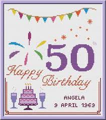 Check spelling or type a new query. 50th Birthday Cross Stitch Pattern Customizable Pdf Chart Etsy