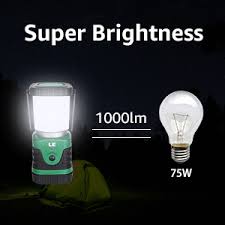 Amazon Com Le Led Camping Lantern Rechargeable 1000lm 4 Light Modes 4400mah Power Bank Ip44 Waterproof Perfect Lantern Flashlight For Hurricane Emergency Hiking Home And More Usb Cable Included Sports Outdoors