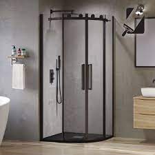 900x900mm 8mm Designer Black Frameless Easyclean Quadrant Shower Enclosure Black Shower Doors Sliding Shower Door Shower Enclosure