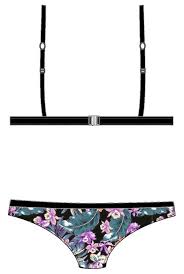 O Neill Trop Rock Triangle Bikini Swimwear Black Aop W Pink