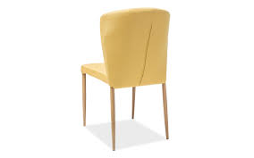 Трапезен стол Поли, Поли, жълт + дъб | Мебели Виденов