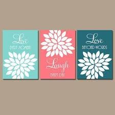 Coral Teal Aqua Wall Art Canvas Or Prints Live Laugh Love Baby Girl Nursery Artwork Girl Bedroom Nursery Artwork Girl Baby Girl Nursery Artwork Nursery Artwork