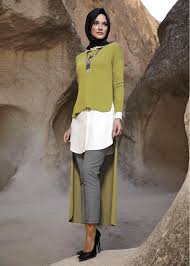 4042 Jenya Tesettur Tunik Yesil Musluman Modasi Islami Moda Abaya Tarzi