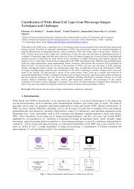 Pdf Classification Of White Blood Cell Types From