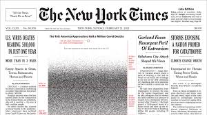 View cnn world news today for international news and videos from europe, asia, africa, the middle east and the americas. New York Times Depicts Total Covid Death Toll On Front Page The New York Times