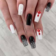Red and white stiletto nails. 23 White Nail Designs That Are Always Trendy Stayglam
