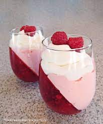 Two Delicious Desserts Chocolate Cheesecake Mousse Pudding Pie Raspberry Jello Cool Whip Parfait Makanan