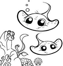 Funny Cartoon Baby Stingray Coloring Page For Kids Coloring Pages Funny Paintings Cartoon Clip Art