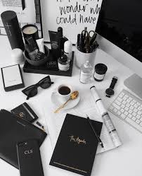 Black And White Office Aesthetic Pin By Tiya Bloomfield On Raznoe Chto Nravitsya Black And White Office Girl School Supplies Black And White Aesthetic