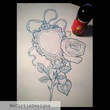 50 world map tattoo designs for men adventure the. Rose And Mirror Tattoo Design Beauty And The Beast Tattoo Design Mirror Tattoos Disney Tattoos Beauty And The Beast Tattoo