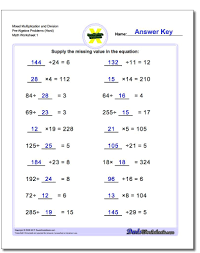 Mixed Multiplication And Division Pre Algebra Worksheets Algebra Worksheets Pre Algebra Algebra Problems
