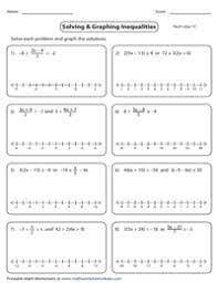 Compound Inequalities Worksheets