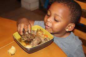 Neckbones green beans and yellow